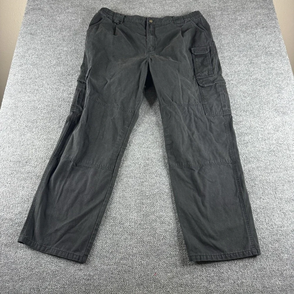 5.11 Tactical Cargo Pants Mens 40x32 Black Canvas Workwear Elastic Waist